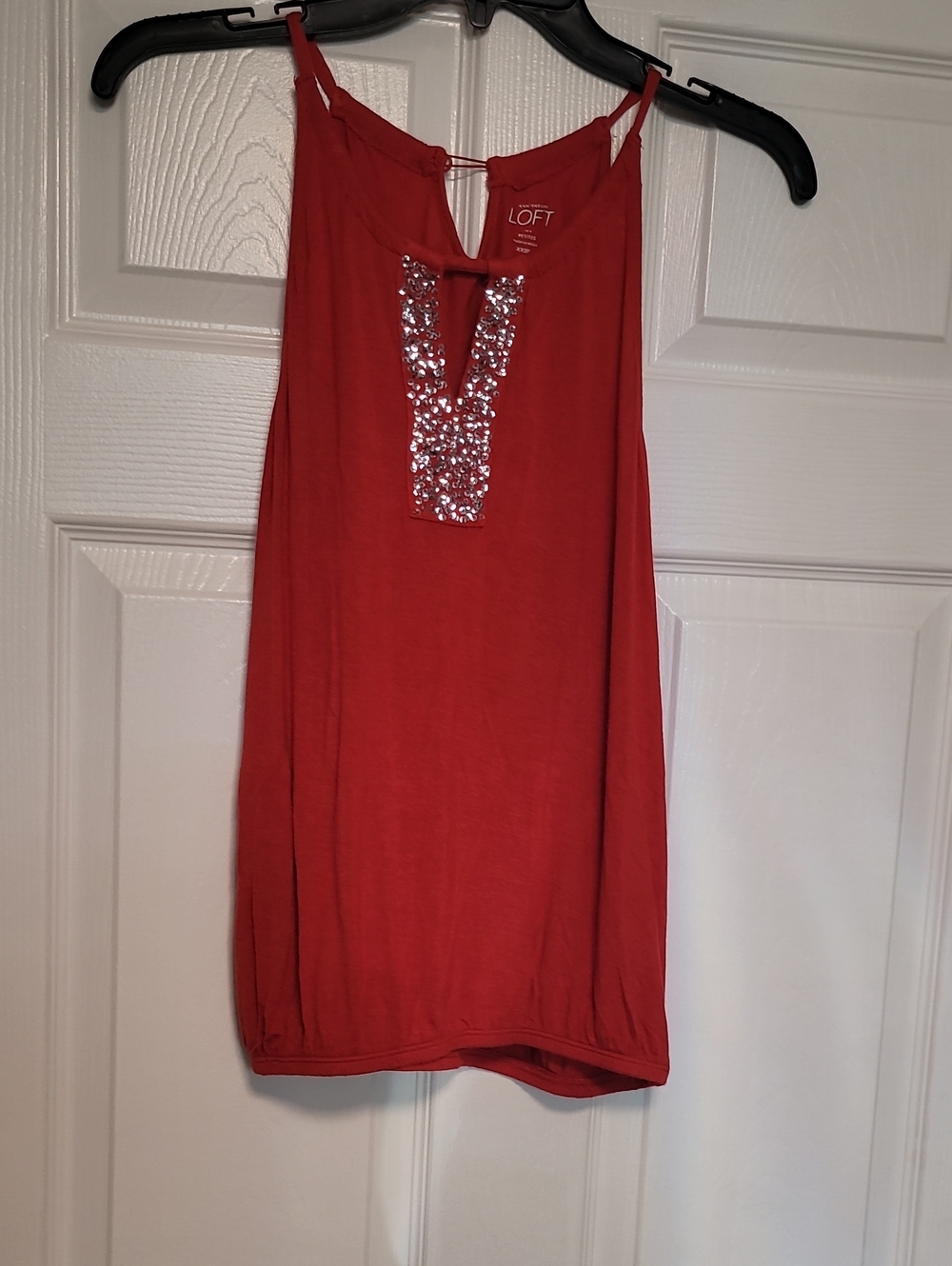 LOFT Red with Sequin Tank